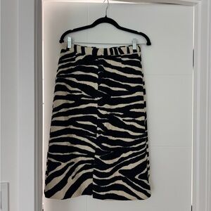 Dries Van Noten Zebra Print A-Line Skirt